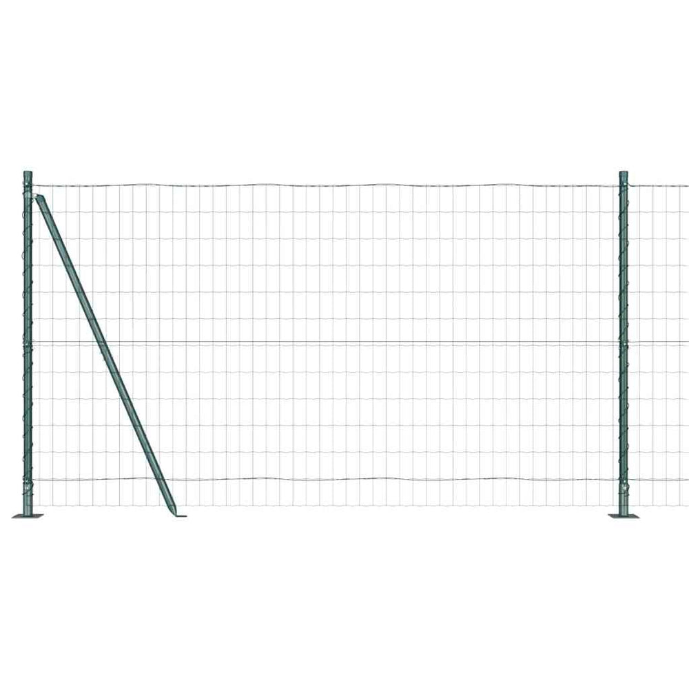 Vidaxl hek met paal groen 1,2 x 10 m staal en pvc