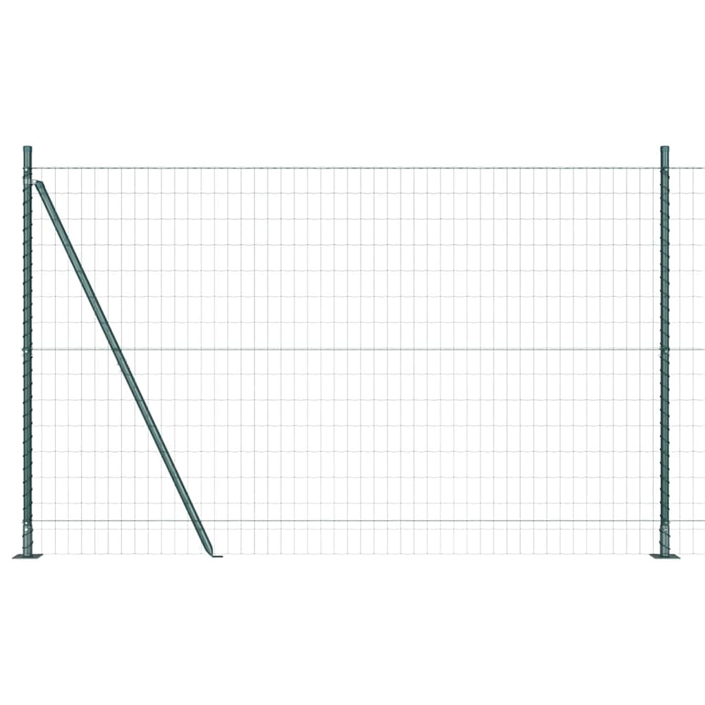 Vidaxl hek met paal groen 1,6 x 10 m staal en pvc