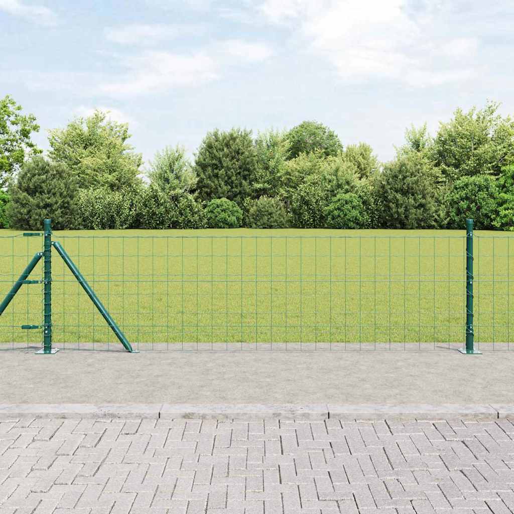 Vidaxl hek met paal groen 0,4 x 10 m staal en pvc