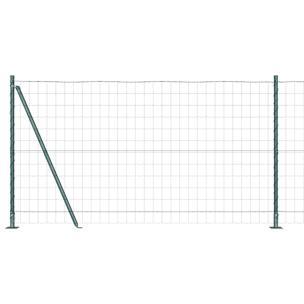 Vidaxl hek met paal groen 1,2 x 10 m staal en pvc