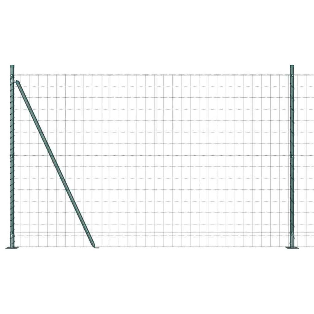 Vidaxl hek met paal groen 1,5 x 10 m staal en pvc