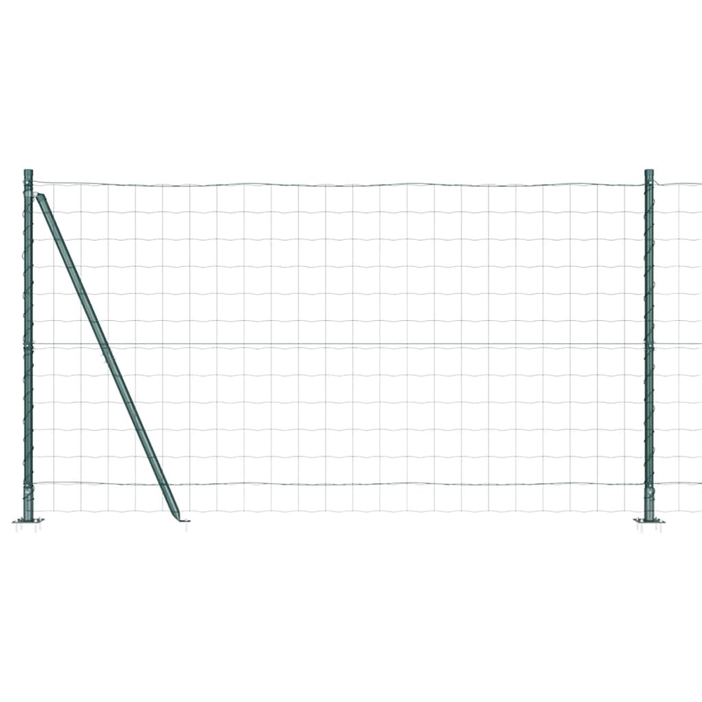 Vidaxl hek met paal groen 1,2 x 10 m staal