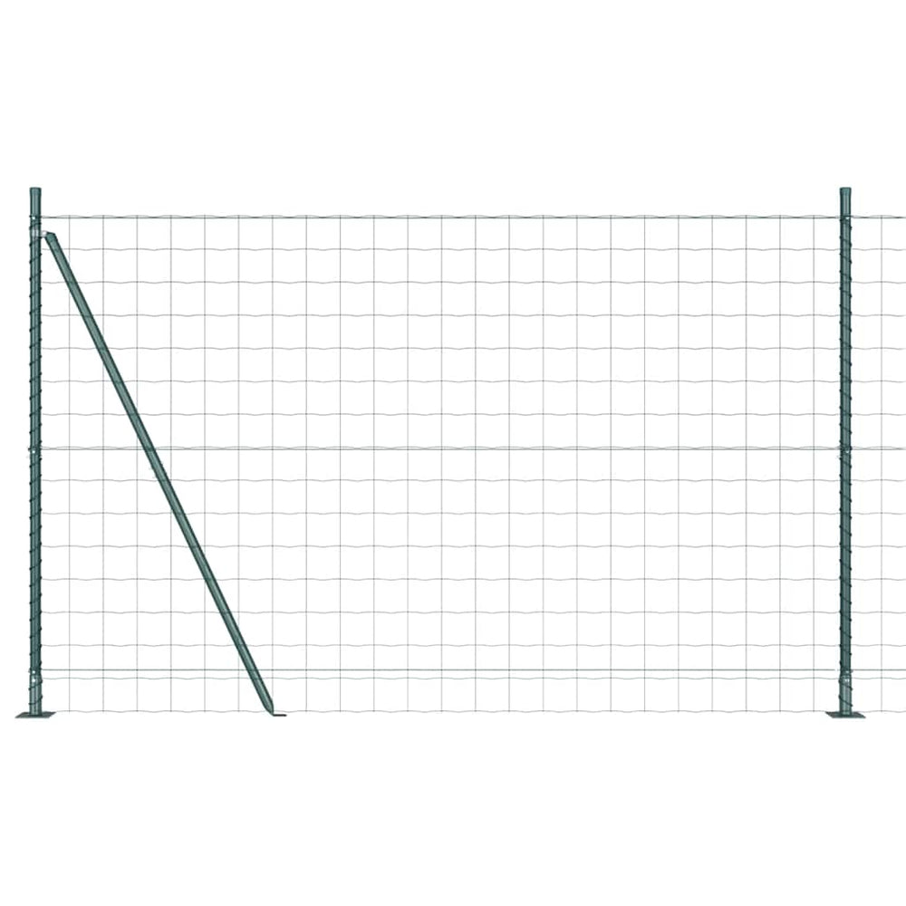 Vidaxl hek met paal groen 1,5 x 10 m staal
