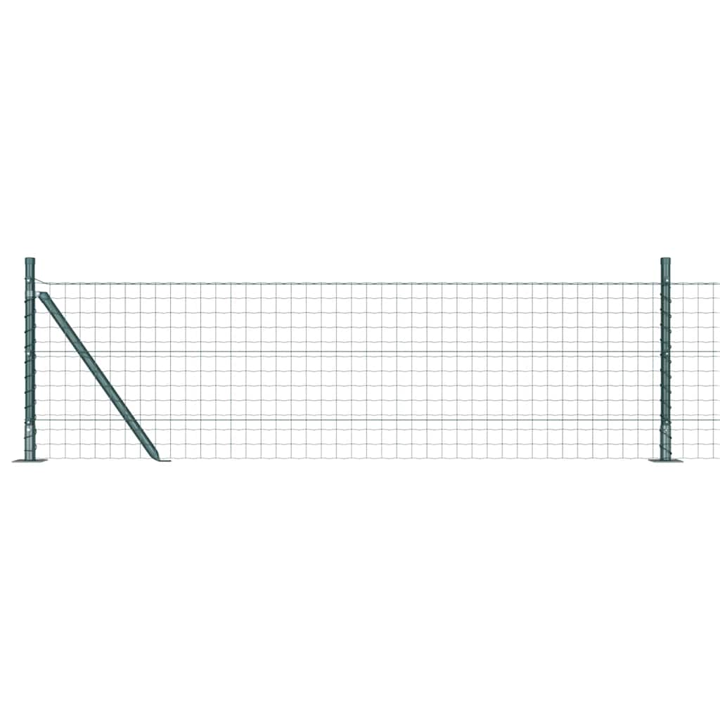 Vidaxl hek met paal groen 0,4 x 25 m staal en pvc