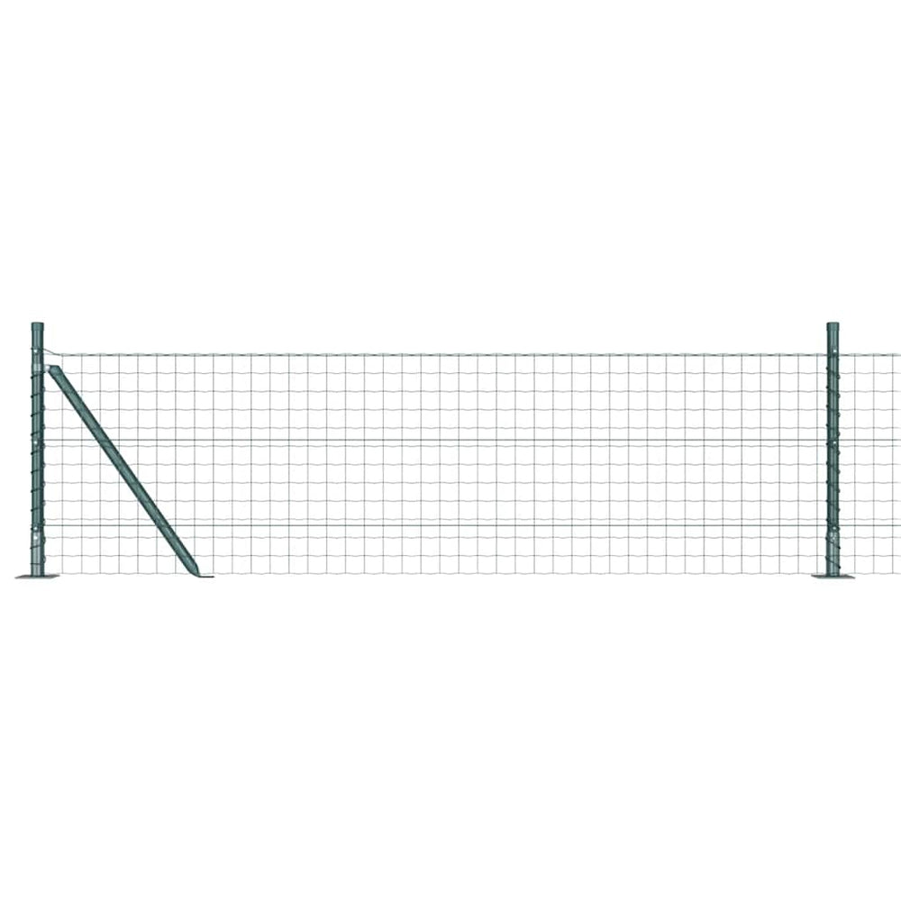 Vidaxl hek met paal groen 0,6 x 25 m staal en pvc