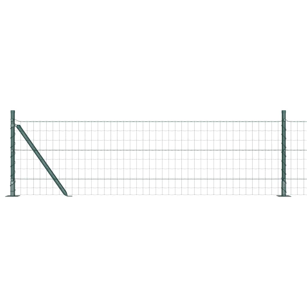 Vidaxl hek met paal groen 0,4 x 25 m staal en pvc