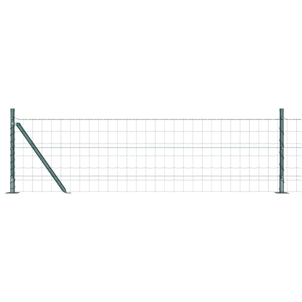 Vidaxl hek met paal groen 0,4 x 25 m staal en pvc