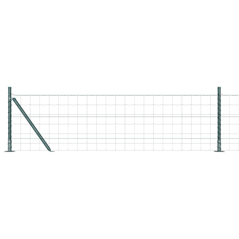 Vidaxl hek met paal groen 0,4 x 25 m staal en pvc
