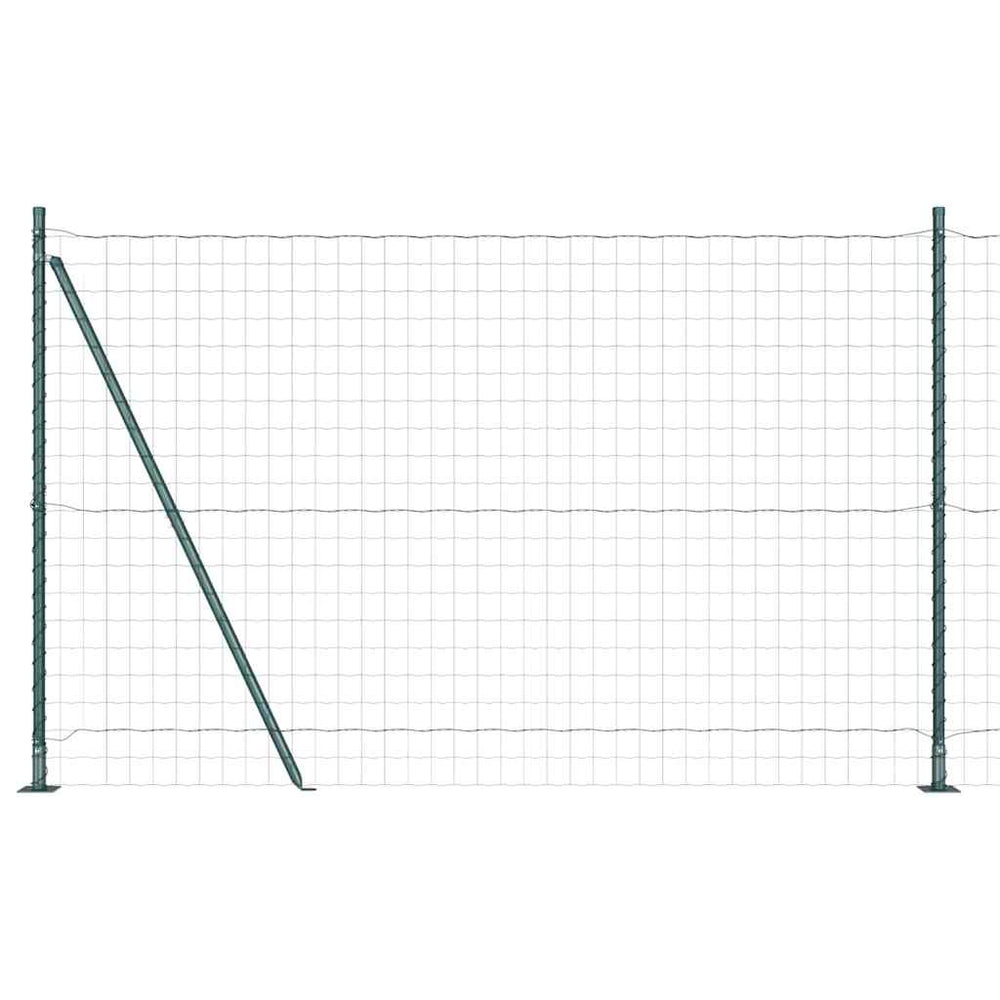 Vidaxl hek met paal groen 1,5 x 10 m staal