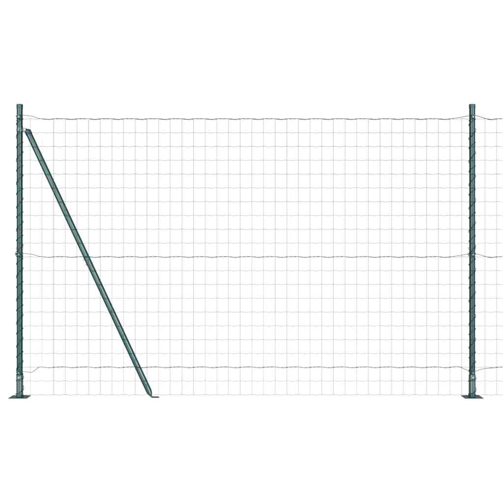 Vidaxl hek met paal groen 1,5 x 10 m staal