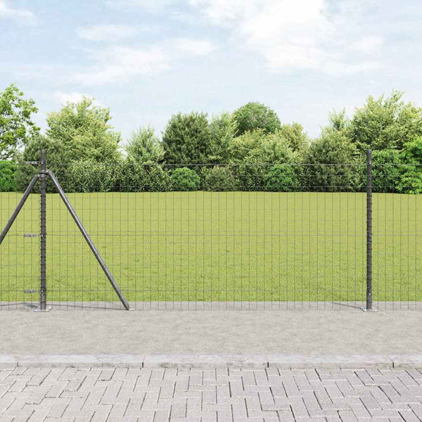 Vidaxl euro-hek met betonnen voetstuk 10 x 1 m pvc-coated staal grijs
