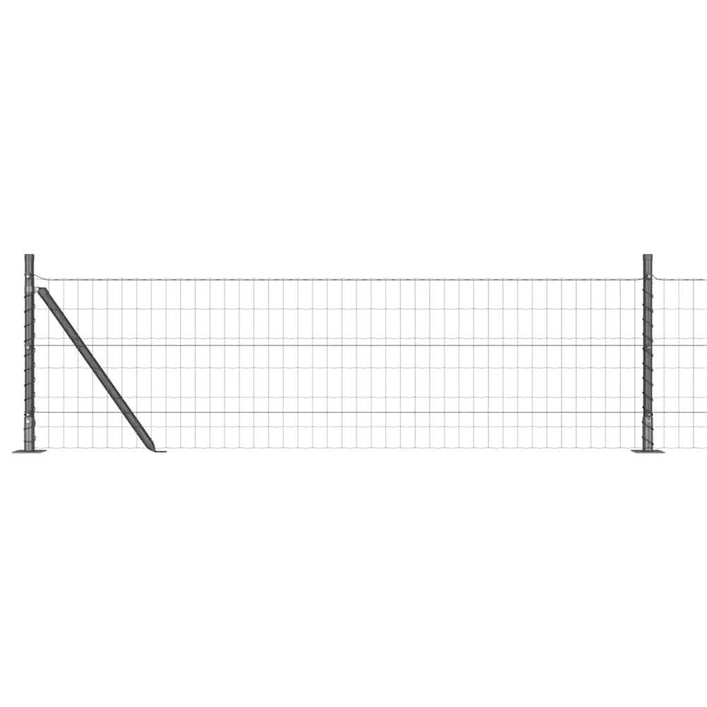 Vidaxl hek met paal grijs 0,4 x 10 m staal en pvc