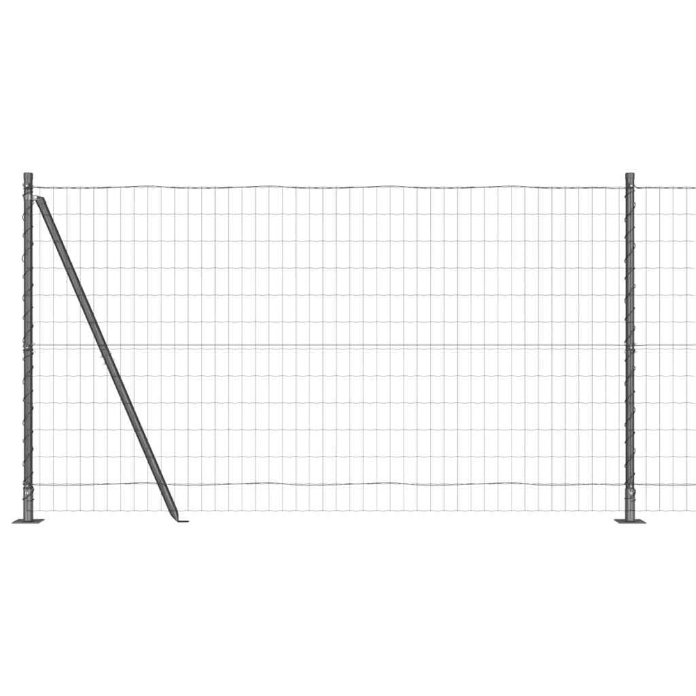 Vidaxl hek met paal grijs 1,2 x 10 m staal en pvc