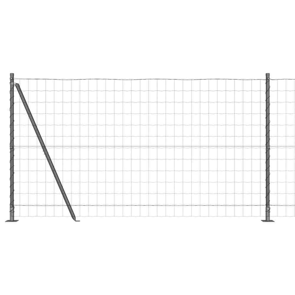 Vidaxl hek met paal grijs 1,2 x 10 m staal en pvc