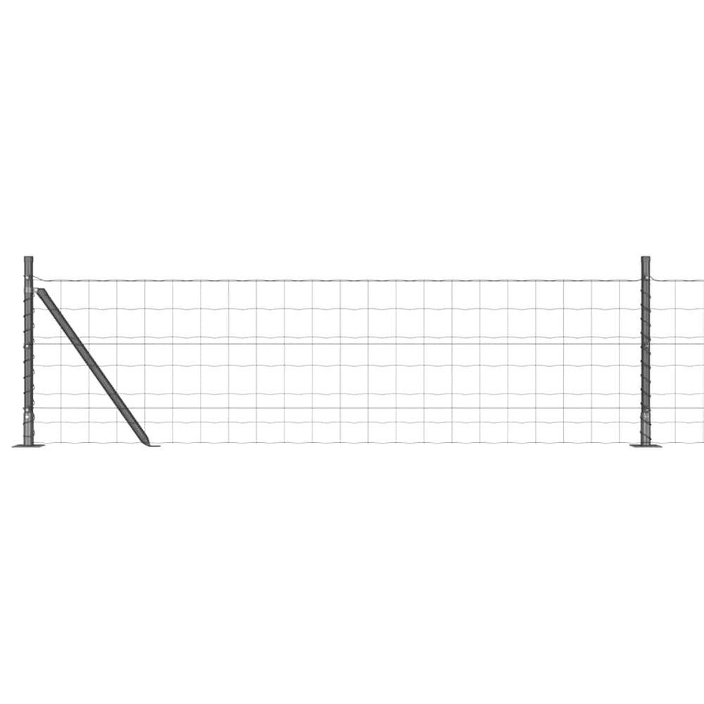 Vidaxl hek met paal grijs 0,4 x 10 m staal en pvc