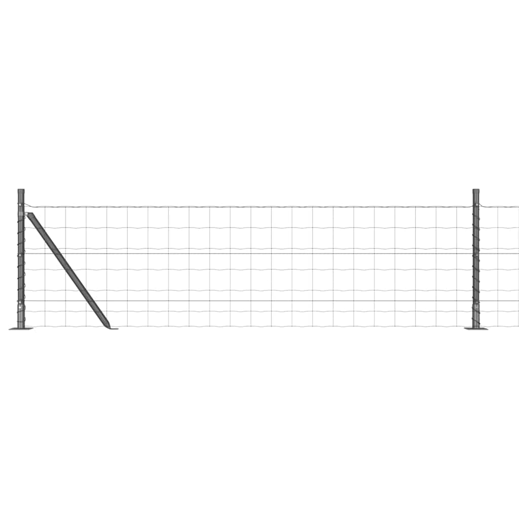 Vidaxl hek met paal grijs 0,6 x 10 m staal en pvc