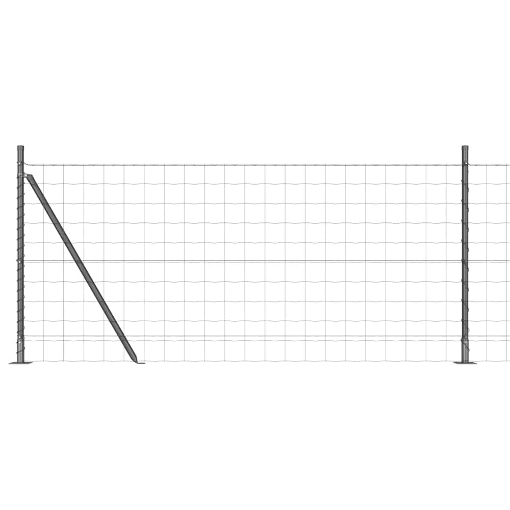 Vidaxl hek met paal grijs 0,8 x 10 m staal