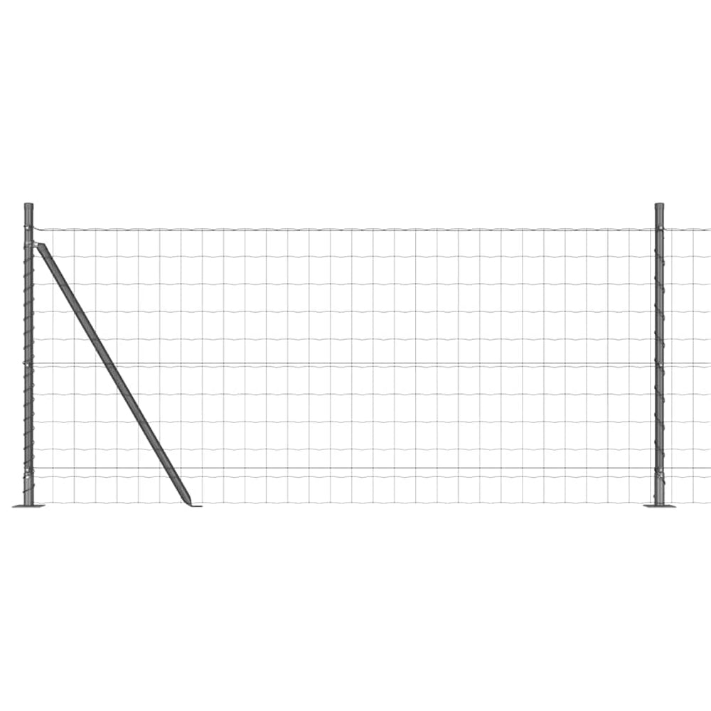 Vidaxl hek met paal grijs 0,8 x 25 m staal en pvc