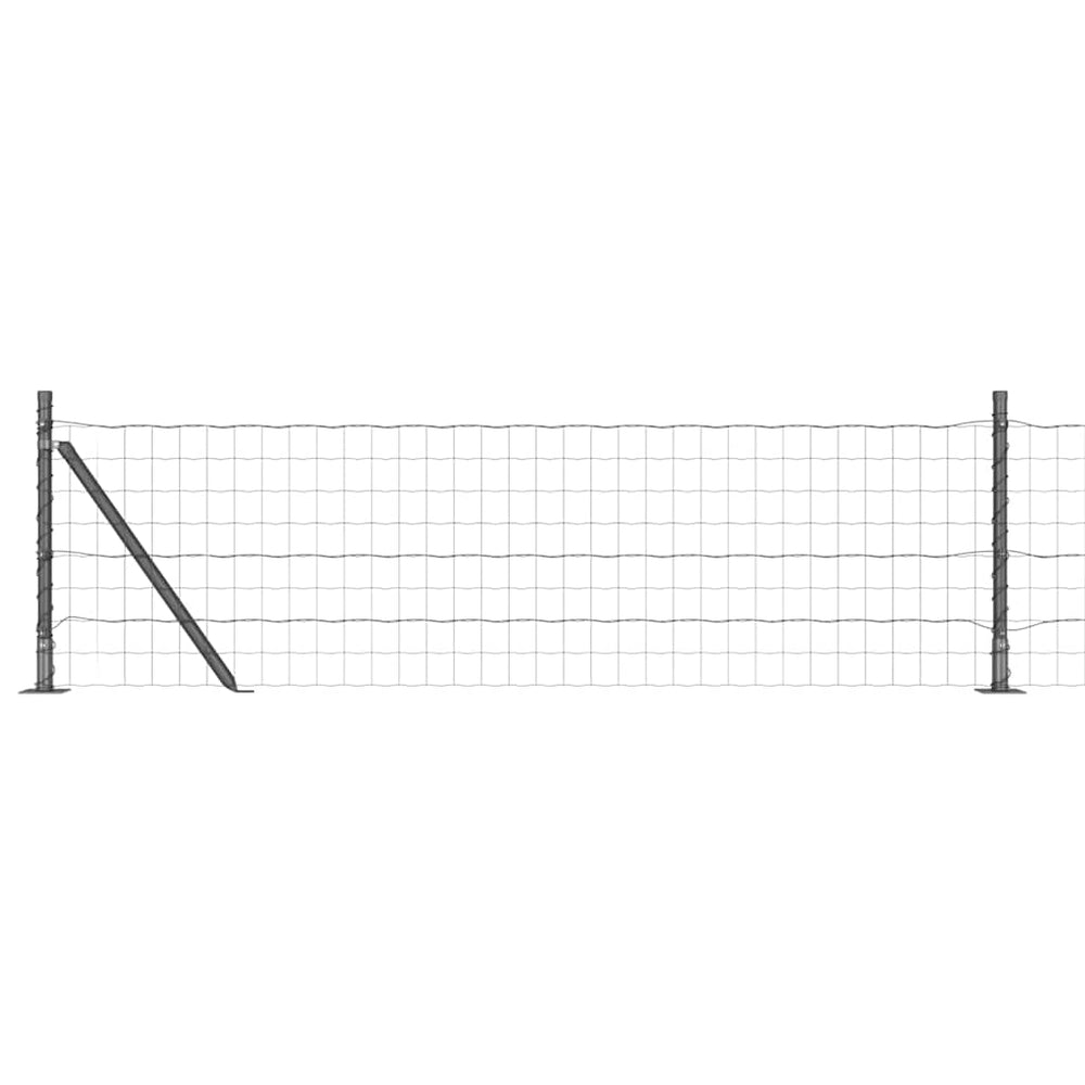 Vidaxl hek met paal grijs 0,4 x 10 m staal en pvc