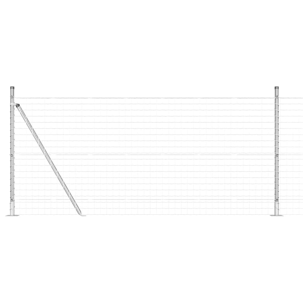 Vidaxl hek met paal zilver 1 x 10 m staal