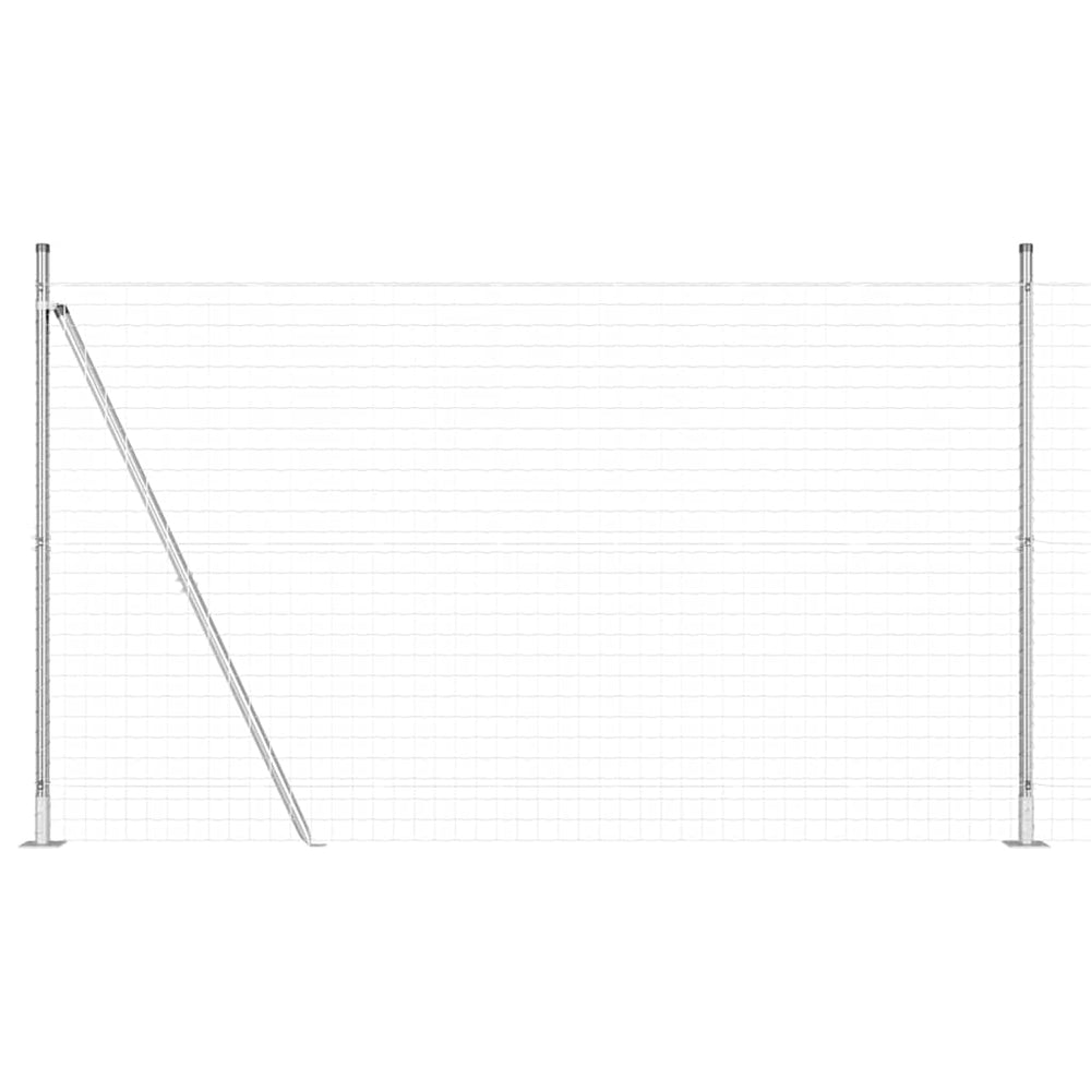 Vidaxl hek met paal zilver 1,6 x 10 m staal