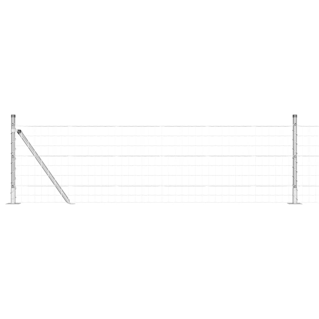 Vidaxl hek met paal zilver 0,4 x 10 m staal
