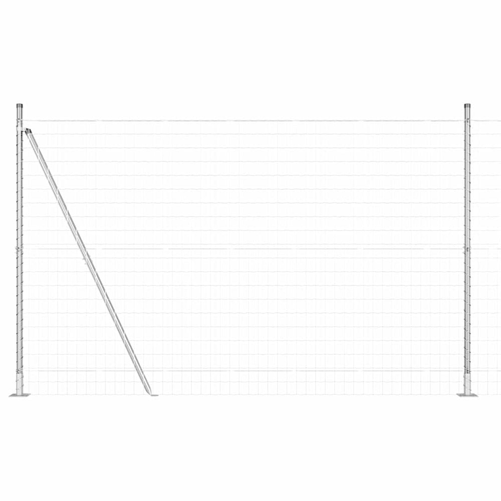 Vidaxl hek met paal zilver 1,4 x 10 m staal