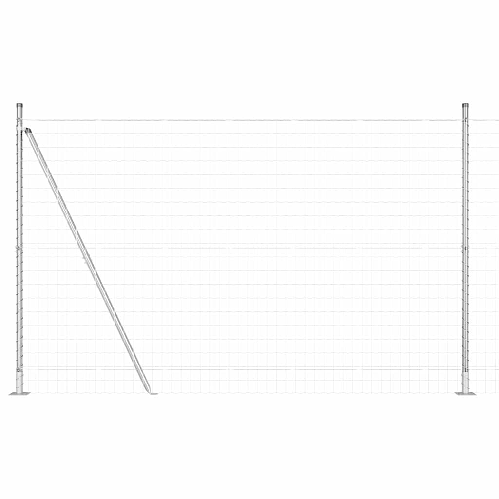 Vidaxl hek met paal zilver 1,4 x 10 m staal