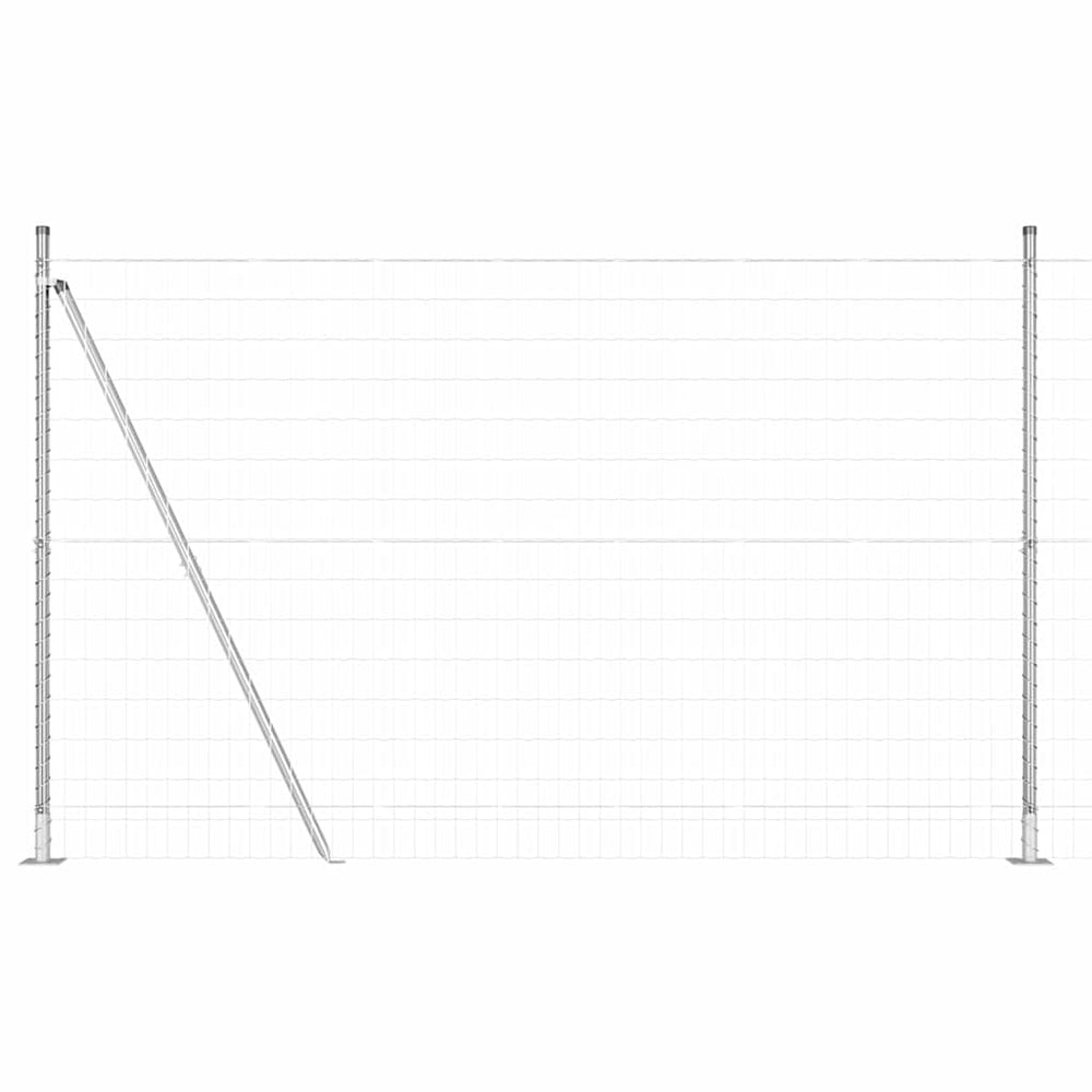 Vidaxl hek met paal zilver 1,4 x 10 m staal