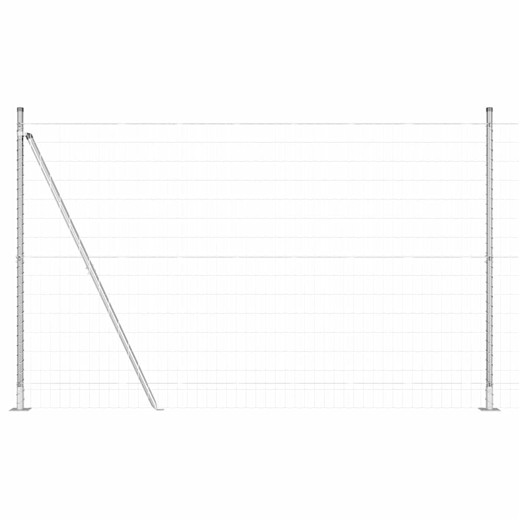 Vidaxl hek met paal zilver 1,6 x 10 m staal