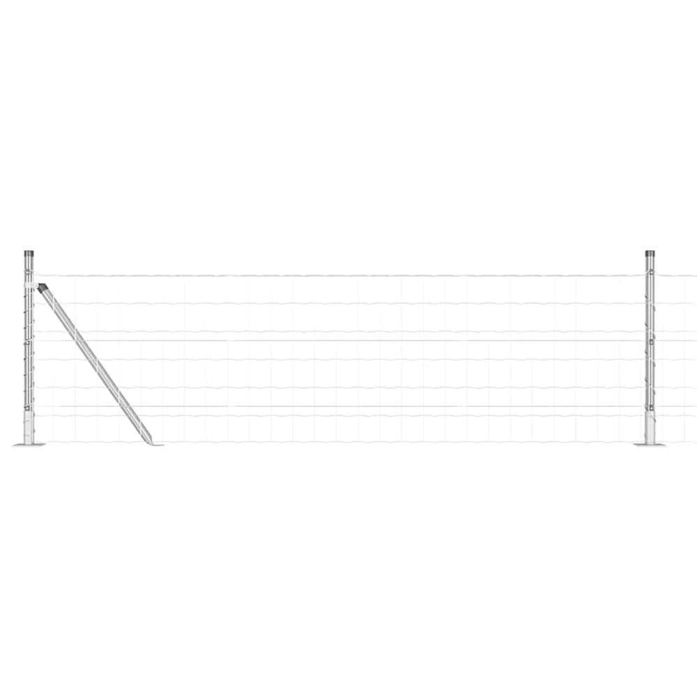 Vidaxl hek met paal zilver 0,6 x 10 m staal