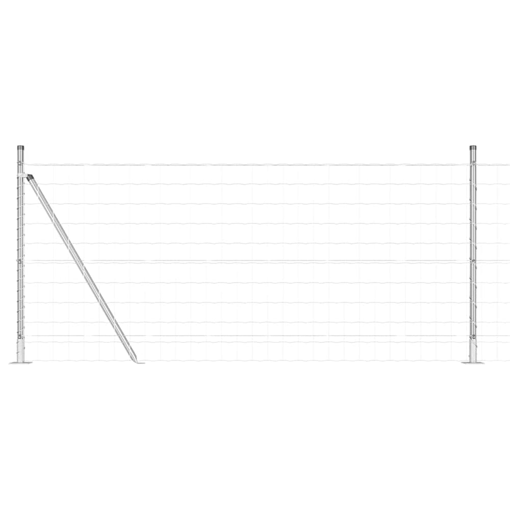 Vidaxl hek met paal zilver 1 x 10 m staal