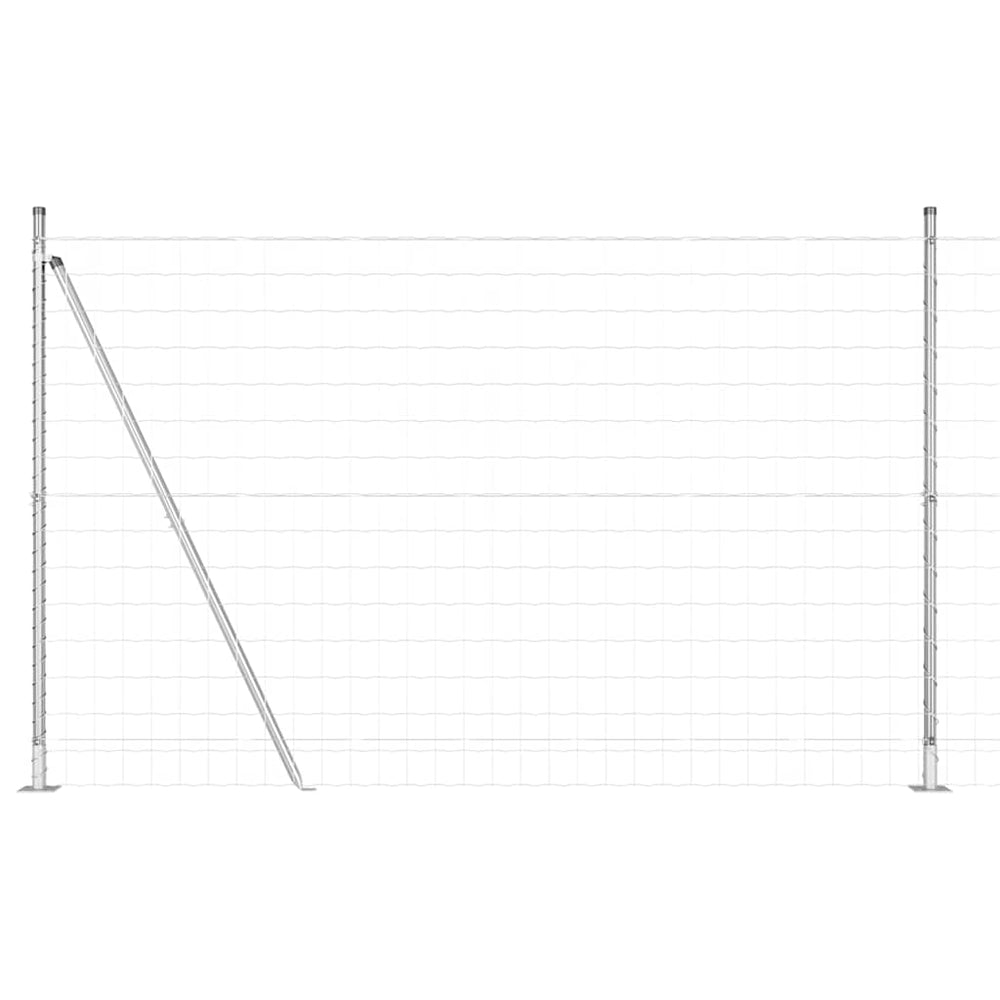 Vidaxl hek met paal zilver 1,6 x 10 m staal