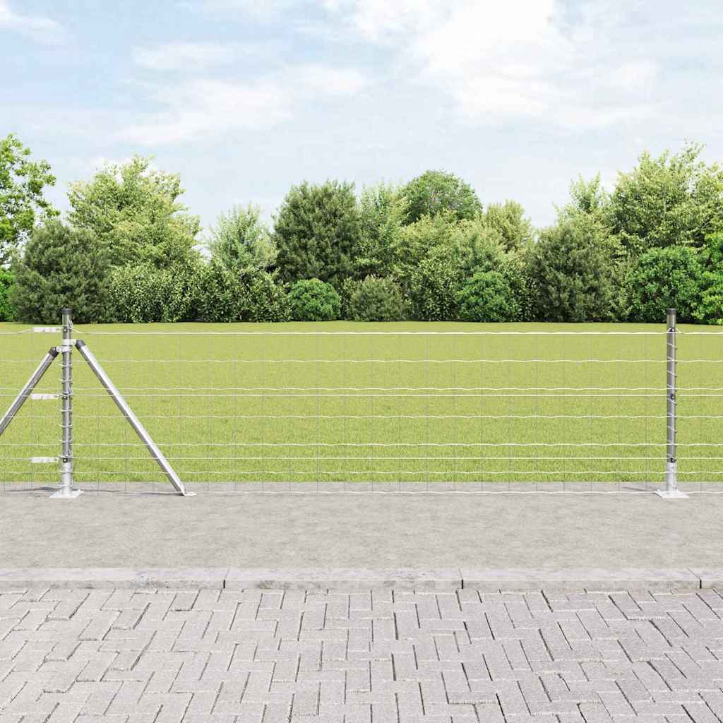 Vidaxl hek met paal zilver 0,4 x 10 m staal