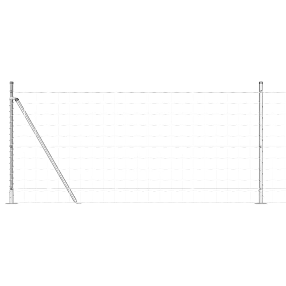 Vidaxl hek met paal zilver 0,8 x 10 m staal