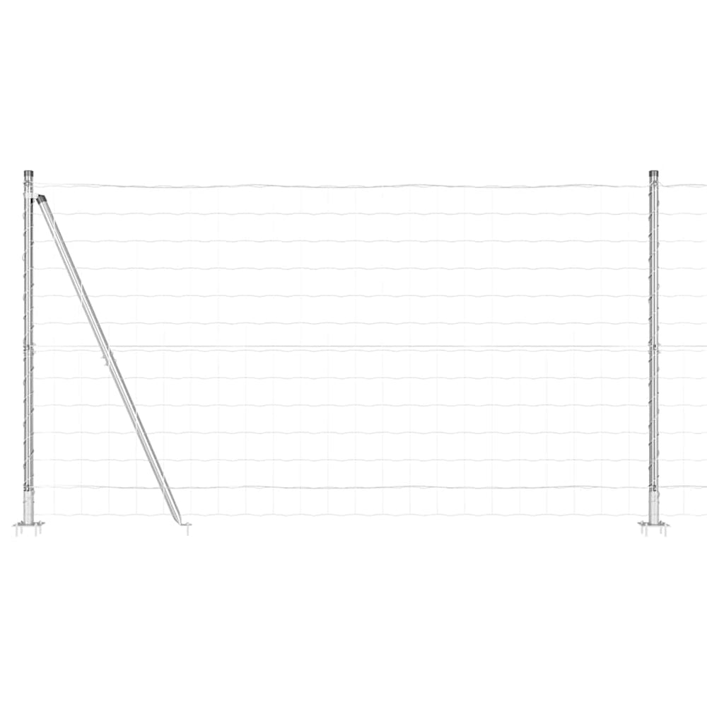 Vidaxl hek met paal zilver 1,2 x 10 m staal