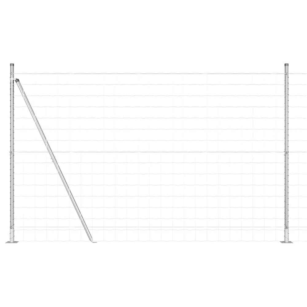 Vidaxl hek met paal zilver 1,6 x 10 m staal