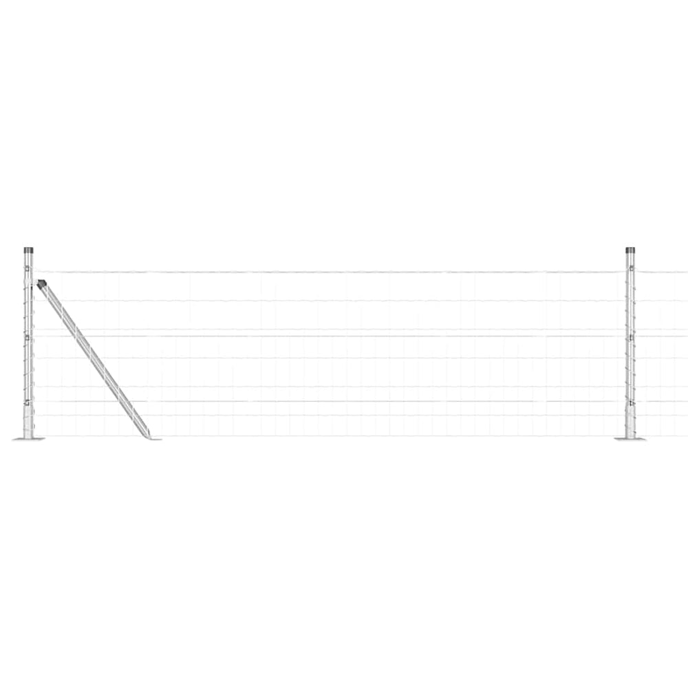 Vidaxl hek met paal zilver 0,6 x 25 m staal