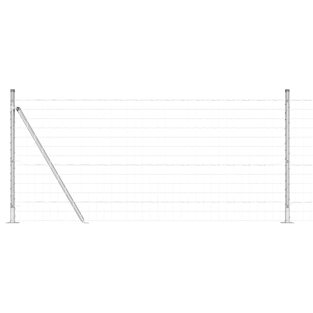 Vidaxl hek met paal zilver 0,8 x 10 m staal