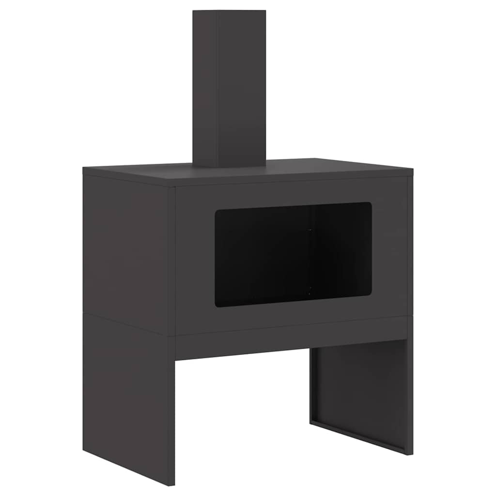 Vidaxl vuurkorf zwart 60 x 40 x 96 cm staal