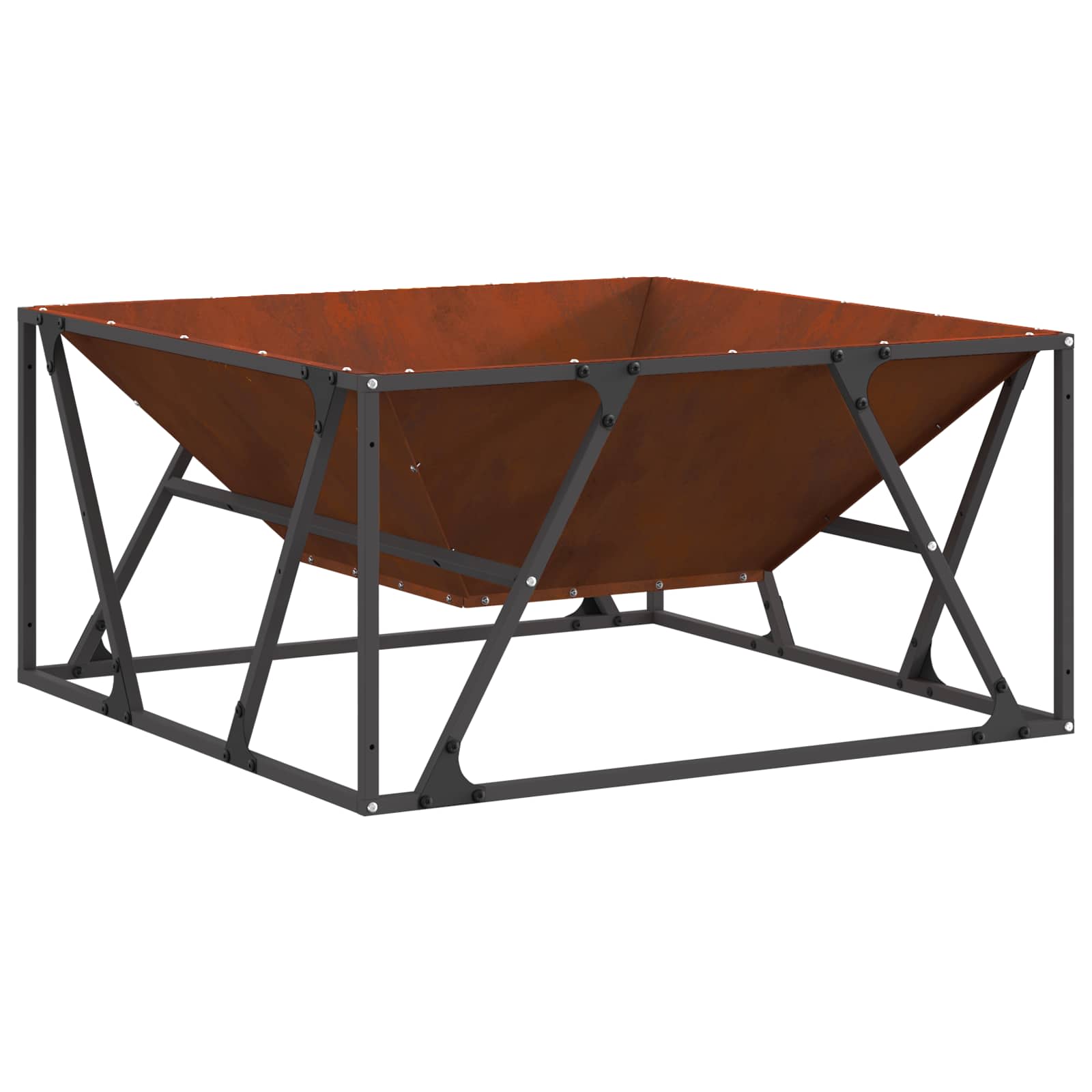 Vidaxl vuurkorf bruin 80 x 80 x 40 cm cortenstaal