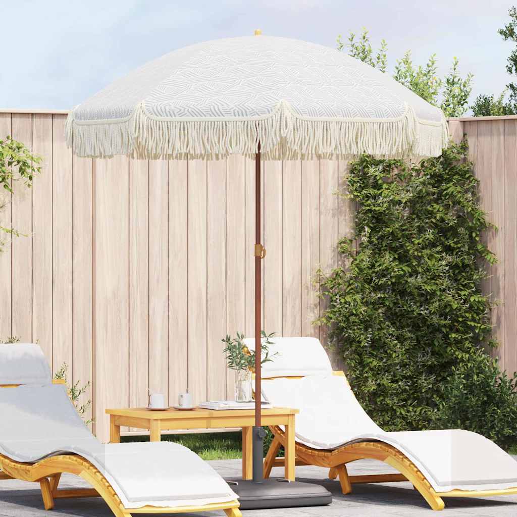 Vidaxl strandparasol grijs en wit 160 x 160 x 196 cm