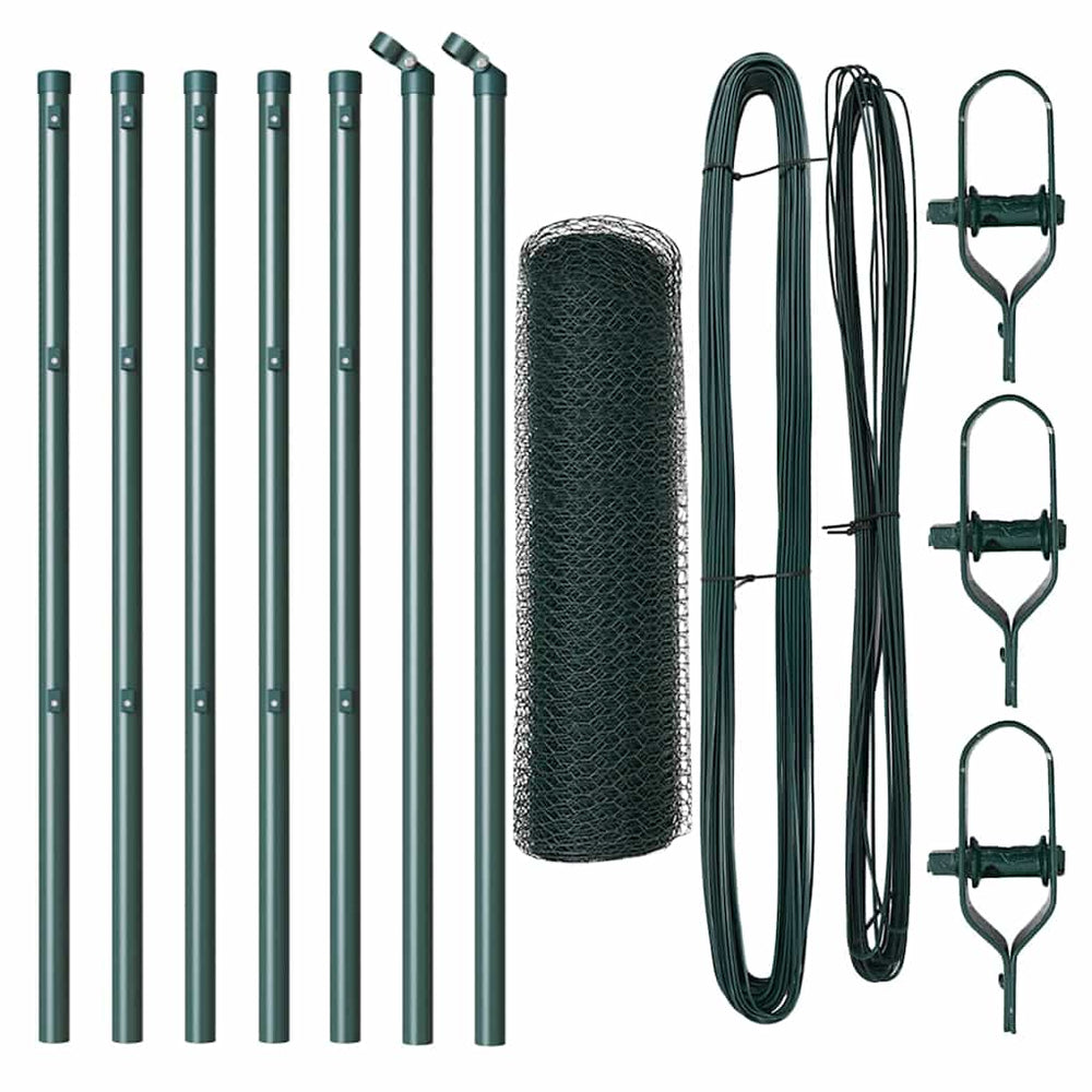 Vidaxl afrasteringspaal groen 10 x 0,4 m (13 mm gaas) staal en pvc