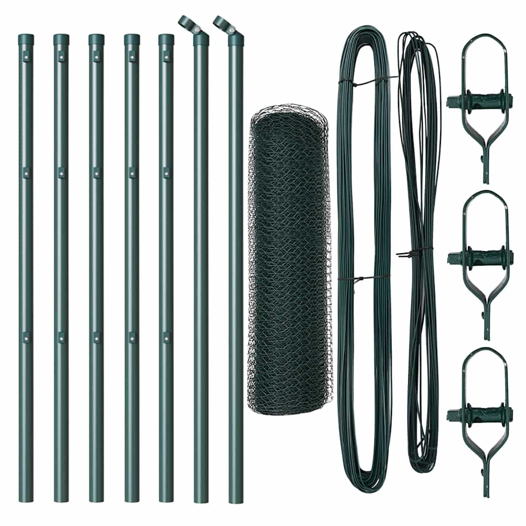 Vidaxl afrasteringspaal groen 10 x 0,4 m (13 mm gaas) staal en pvc