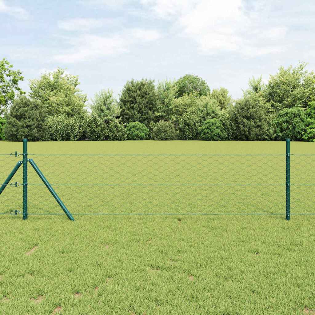 Vidaxl afrasteringspaal groen 10 x 0,4 m (50 mm mesh) staal en pvc
