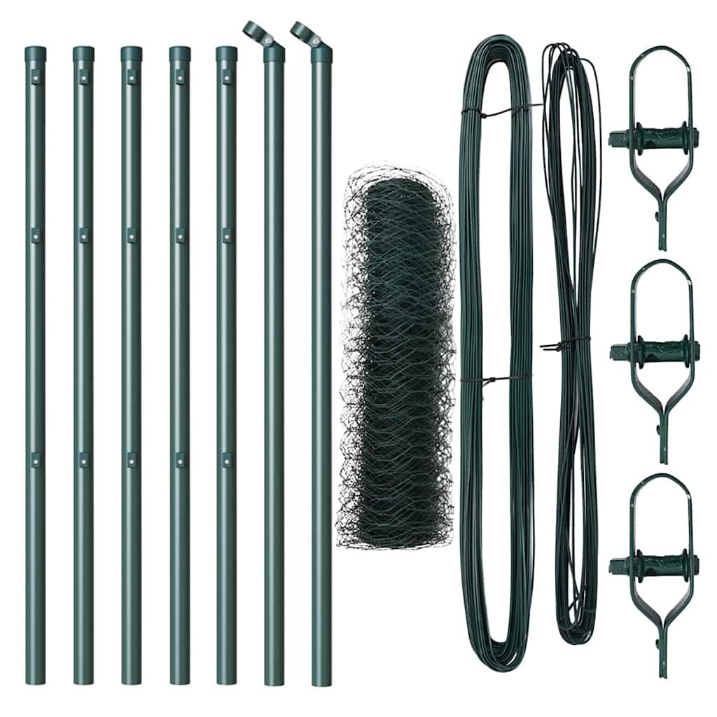 Vidaxl afrasteringspaal groen 10 x 0,8 m (50 mm gaas) staal en pvc