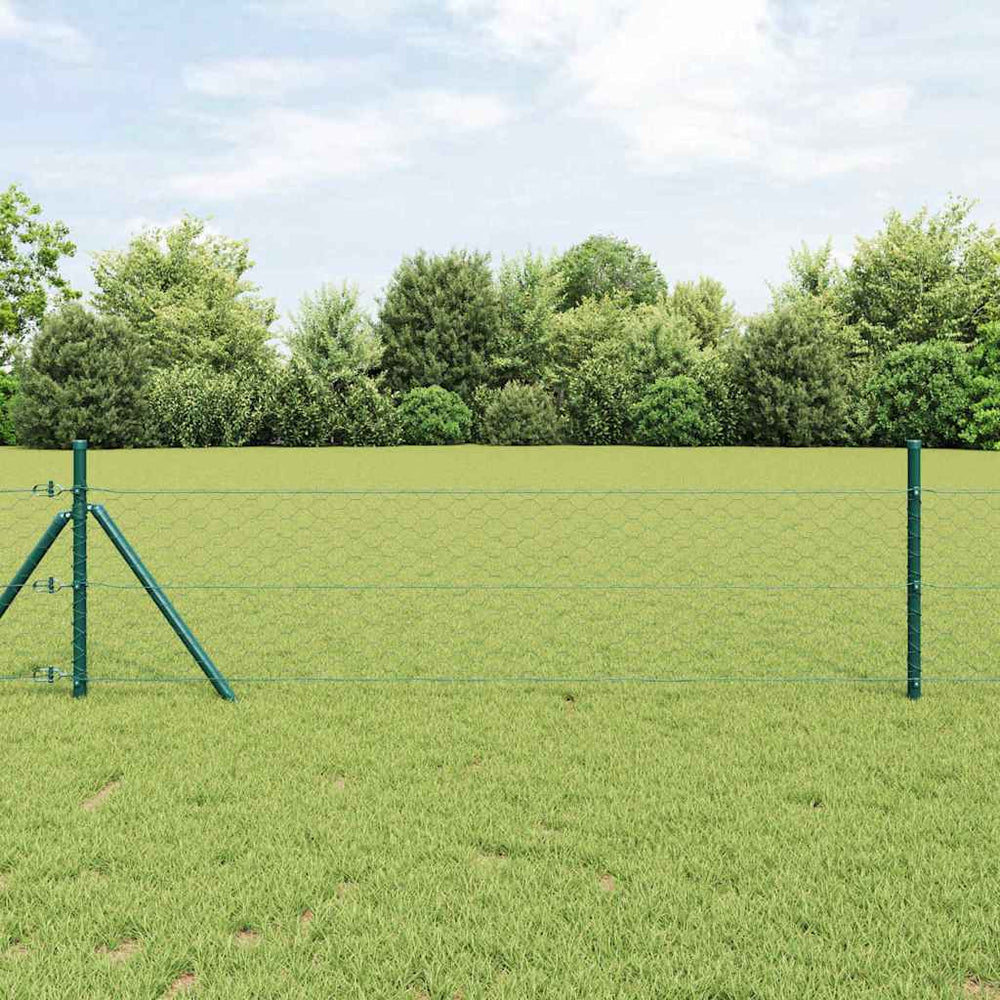 Vidaxl afrasteringspaal groen 10 x 1 m (50 mm gaas) staal en pvc