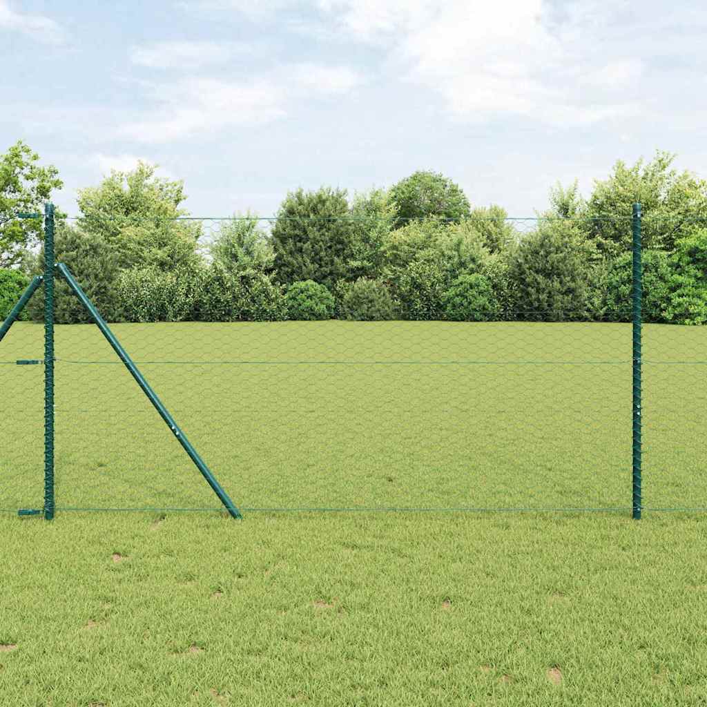 Vidaxl afrasteringspaal groen 10 x 1,4 m (36 mm gaas) staal en pvc