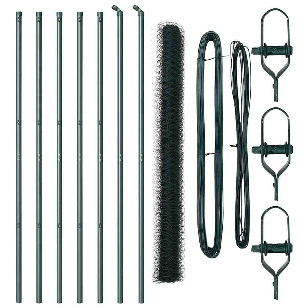 Vidaxl afrasteringspaal groen 10 x 1,5 m (50 mm gaas) staal en pvc