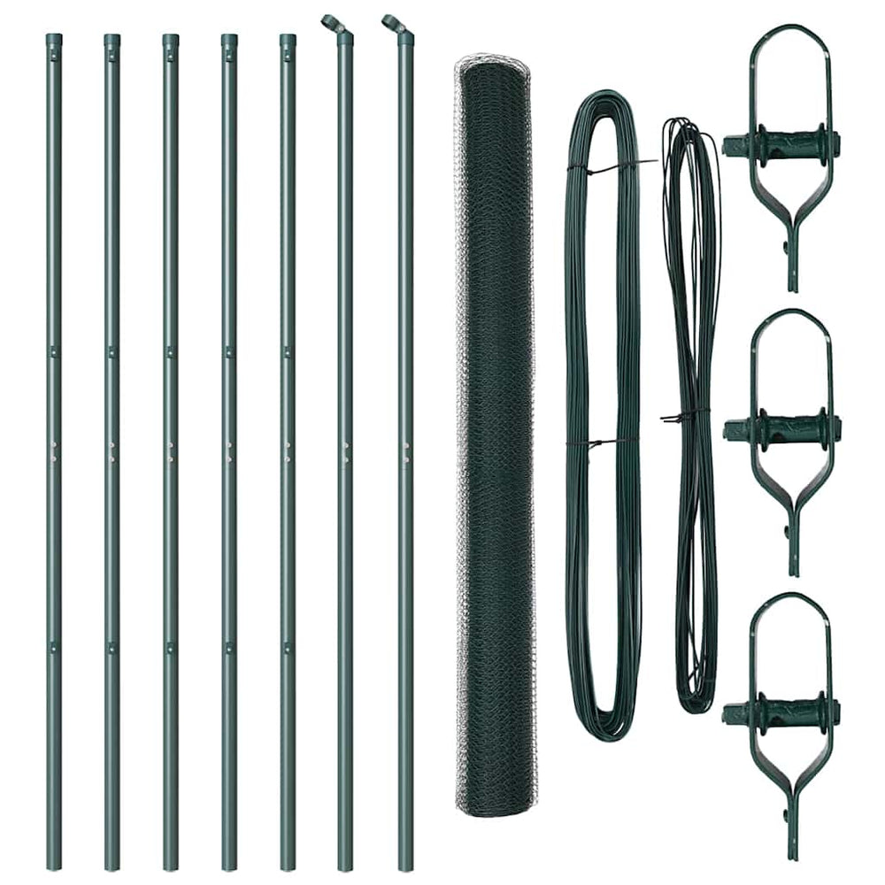 Vidaxl afrasteringspaal groen 10 x 1,6 m (25 mm gaas) staal en pvc